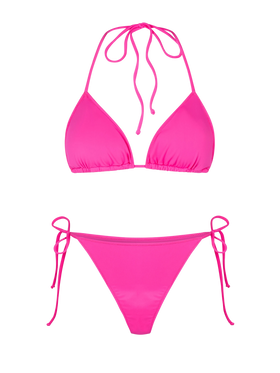 Woman fuchsia triangle bikini