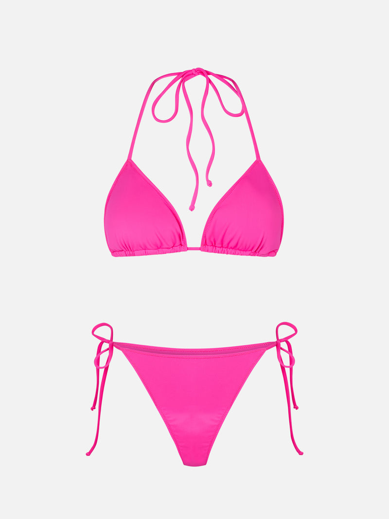 Woman fuchsia triangle bikini