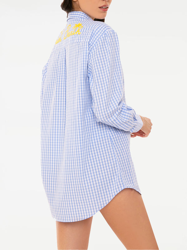 Gingham shirt with St. Barth embroidery