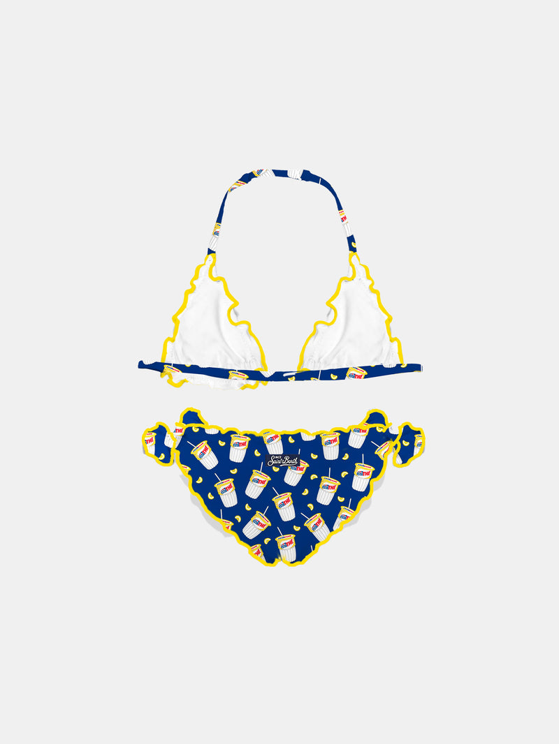 Bikini da bambina a triangolo con stampa Estathé | Edizione speciale Estathé®