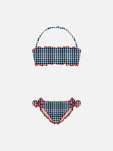 Girl bandeau bikini with gingham print