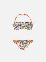 Bikini a fascia da bambina con stampa Liberty | EDIZIONE SPECIALE LIBERTY