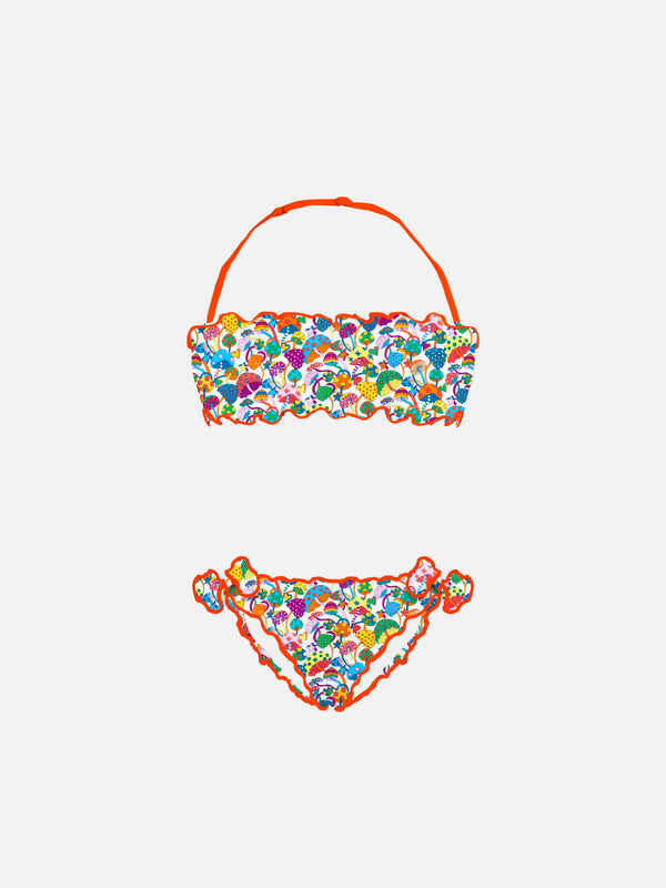 Bikini a fascia da bambina con stampa Liberty | EDIZIONE SPECIALE LIBERTY