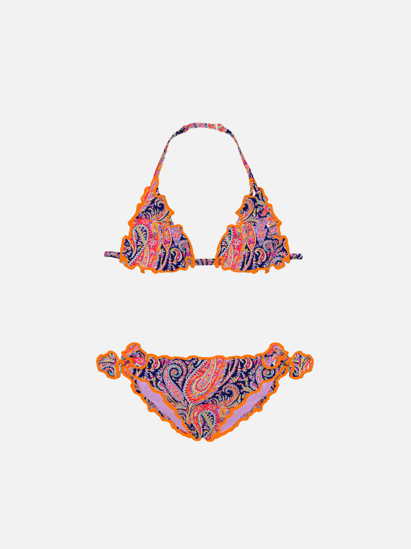 Bikini da bambina a triangolo con stampa Liberty | EDIZIONE SPECIALE LIBERTY