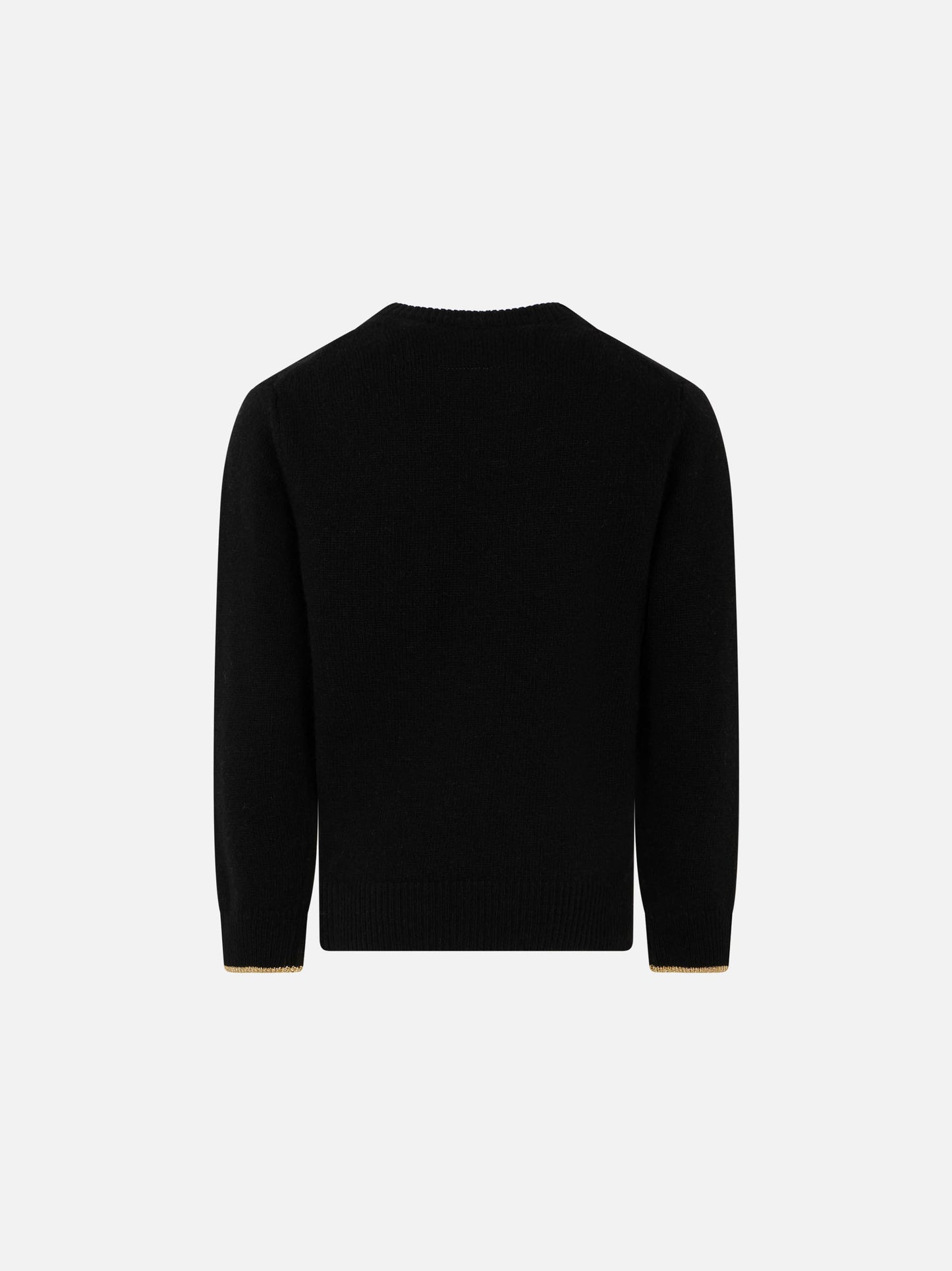Girl black sweater Princess lurex embroidery