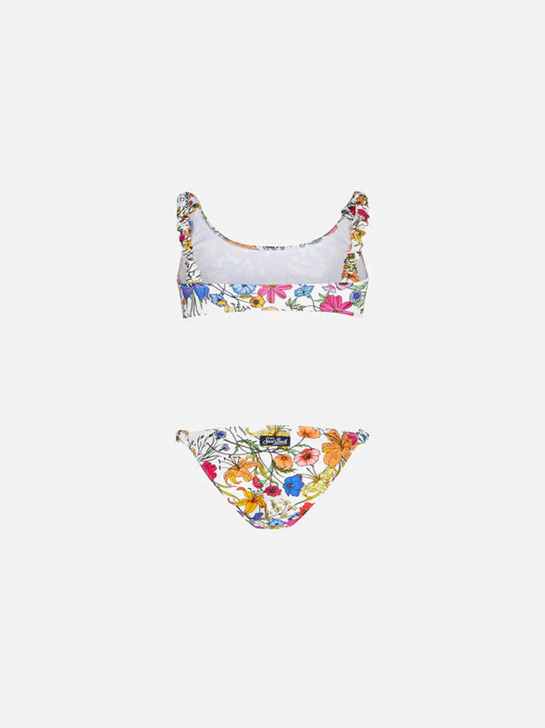 Bralette da bambina con stampa fiori