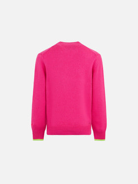 Girl crewneck sweater with Too Cool for School print