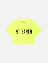 T-shirt corta da bambina giallo fluo