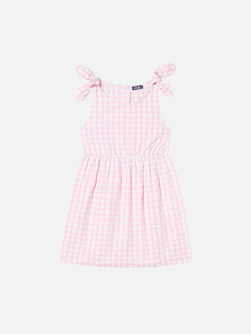 Pink vichy print girl's dress