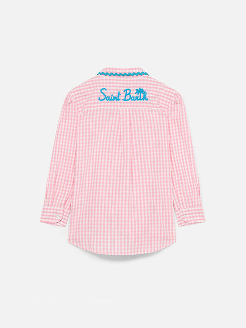 Girl shirt with gingham print - MC2 Saint Barth
