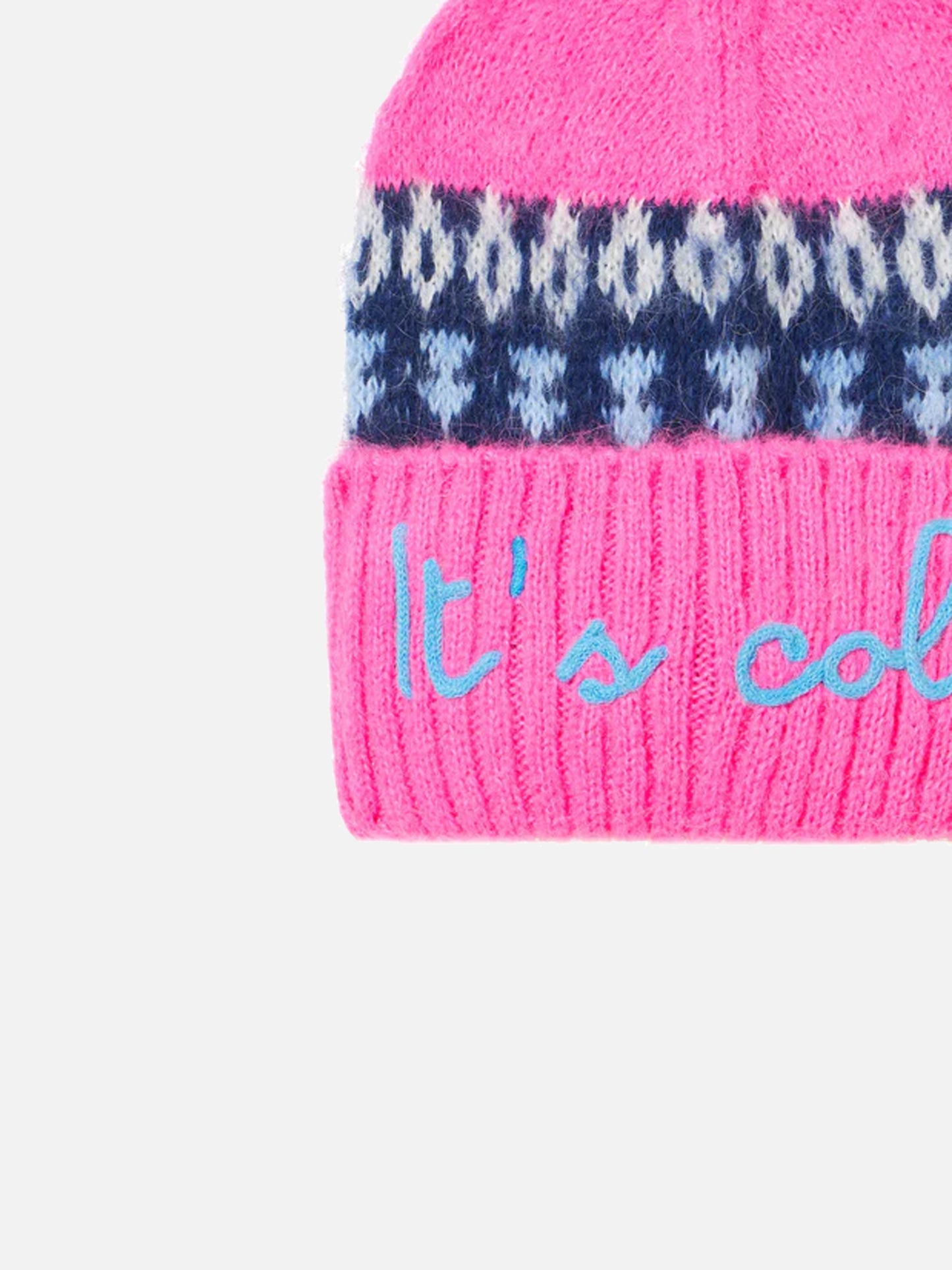 Girl soft beanie with nordic jacquard