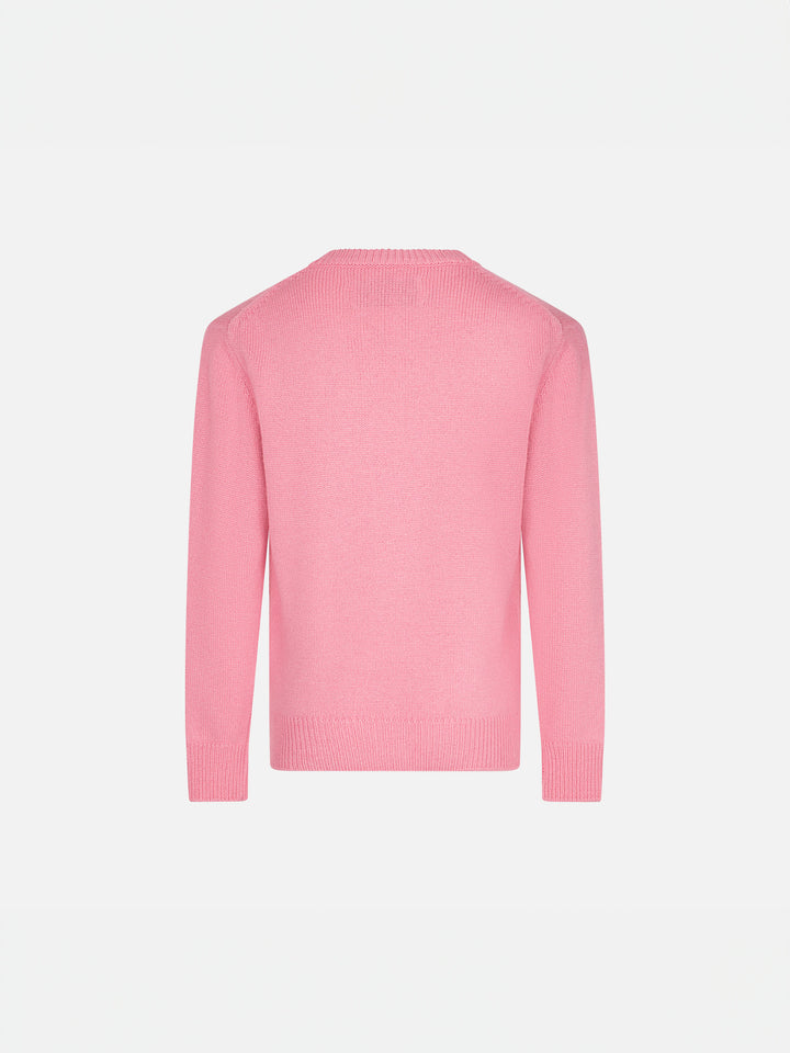 Maglione rosa da bambina con stampa Viziata