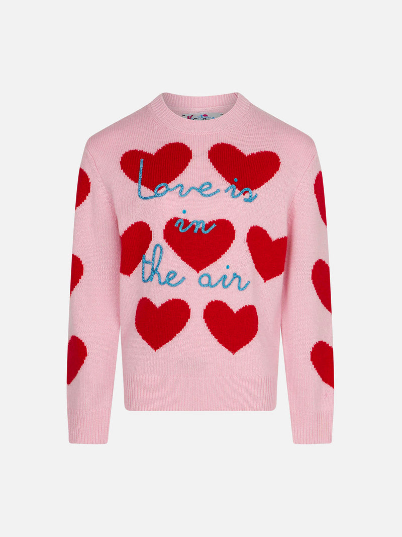 Girl sweater with heart print