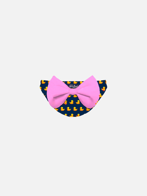 Girl ducky printed swim briefs with bow - MC2 Saint Barth