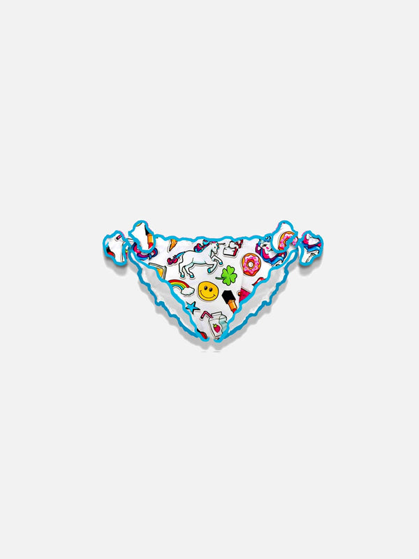 Girl swim briefs with unicorn print