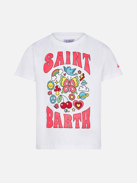 Girl cotton t-shirt with Saint Barth print - MC2 Saint Barth