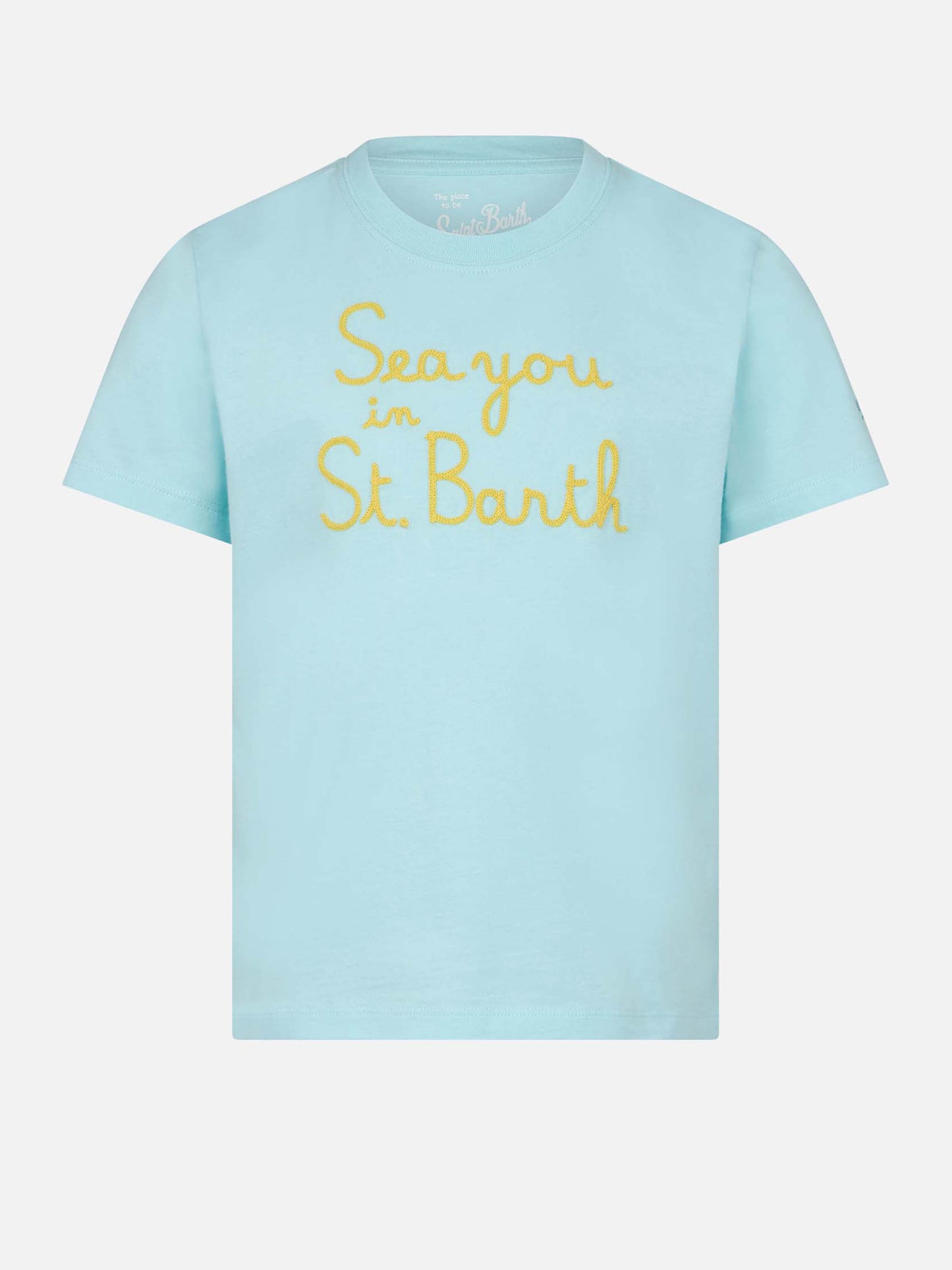 Mädchen-T-Shirt mit „Sea you in St. Barth“-Stickerei