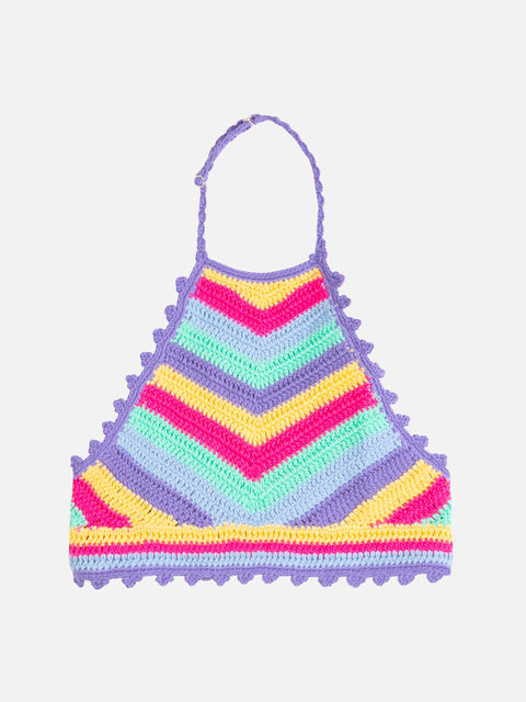 Girl halterneck crochet top - MC2 Saint Barth