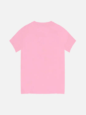 Rosa T-Shirt für Mädchen mit aufgesticktem Schriftzug