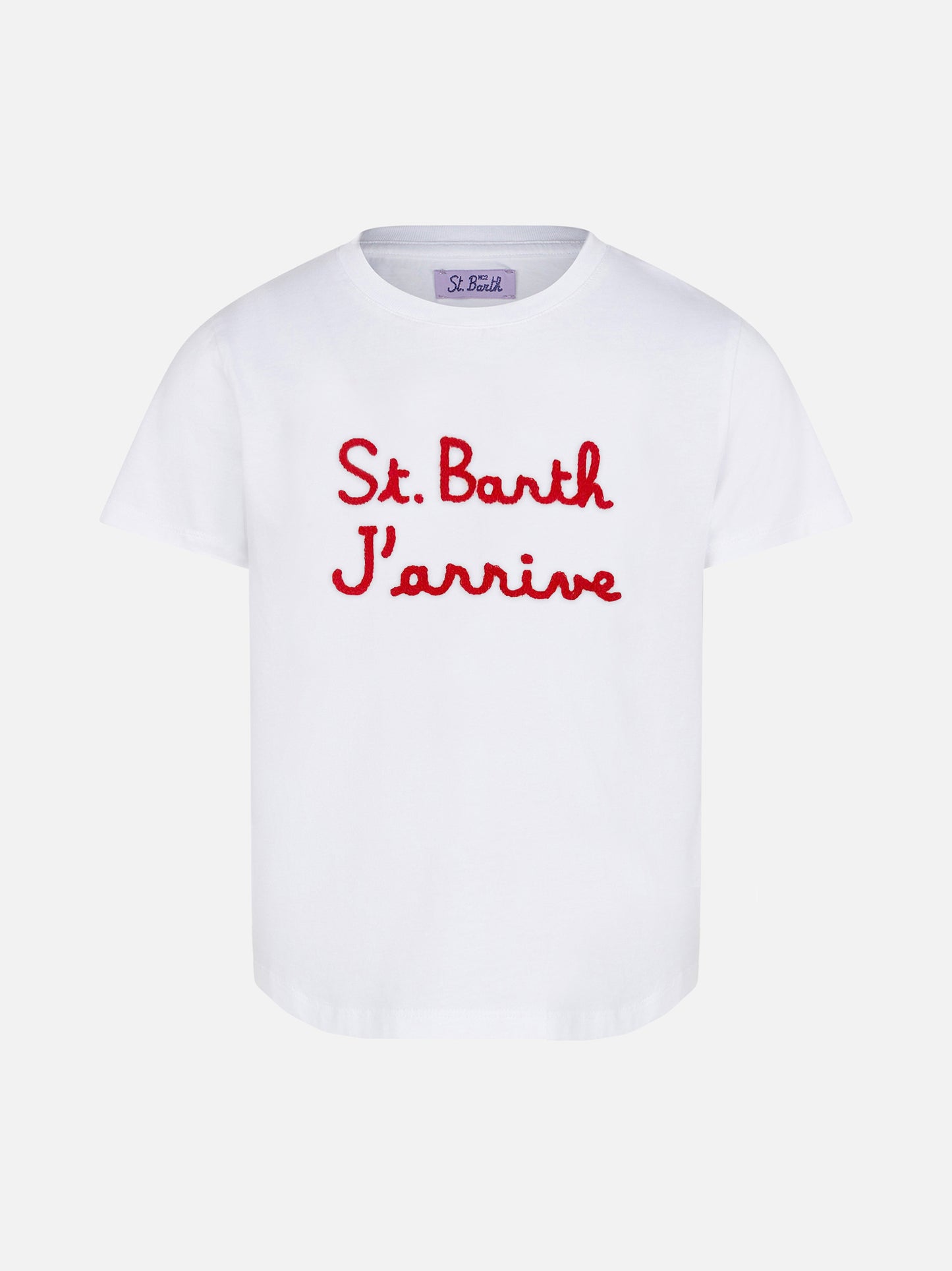 Embroidered girl's t-shirt St. Barth J'arrive
