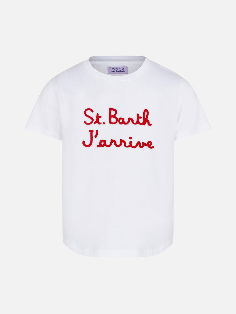 Besticktes Mädchen-T-Shirt St. Barth J'arrive