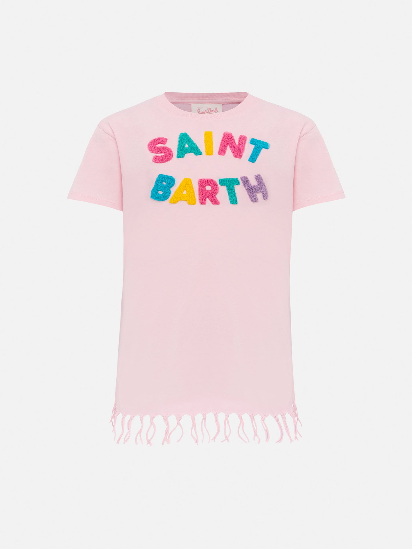 Abbey dress with fringes and terry patch