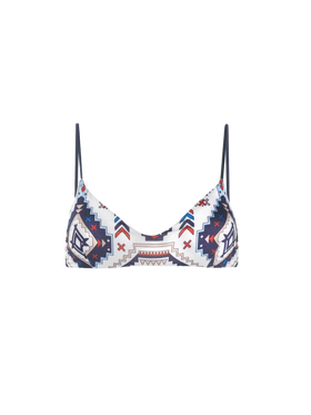 Top bralette donna con stampa azteca glitterata