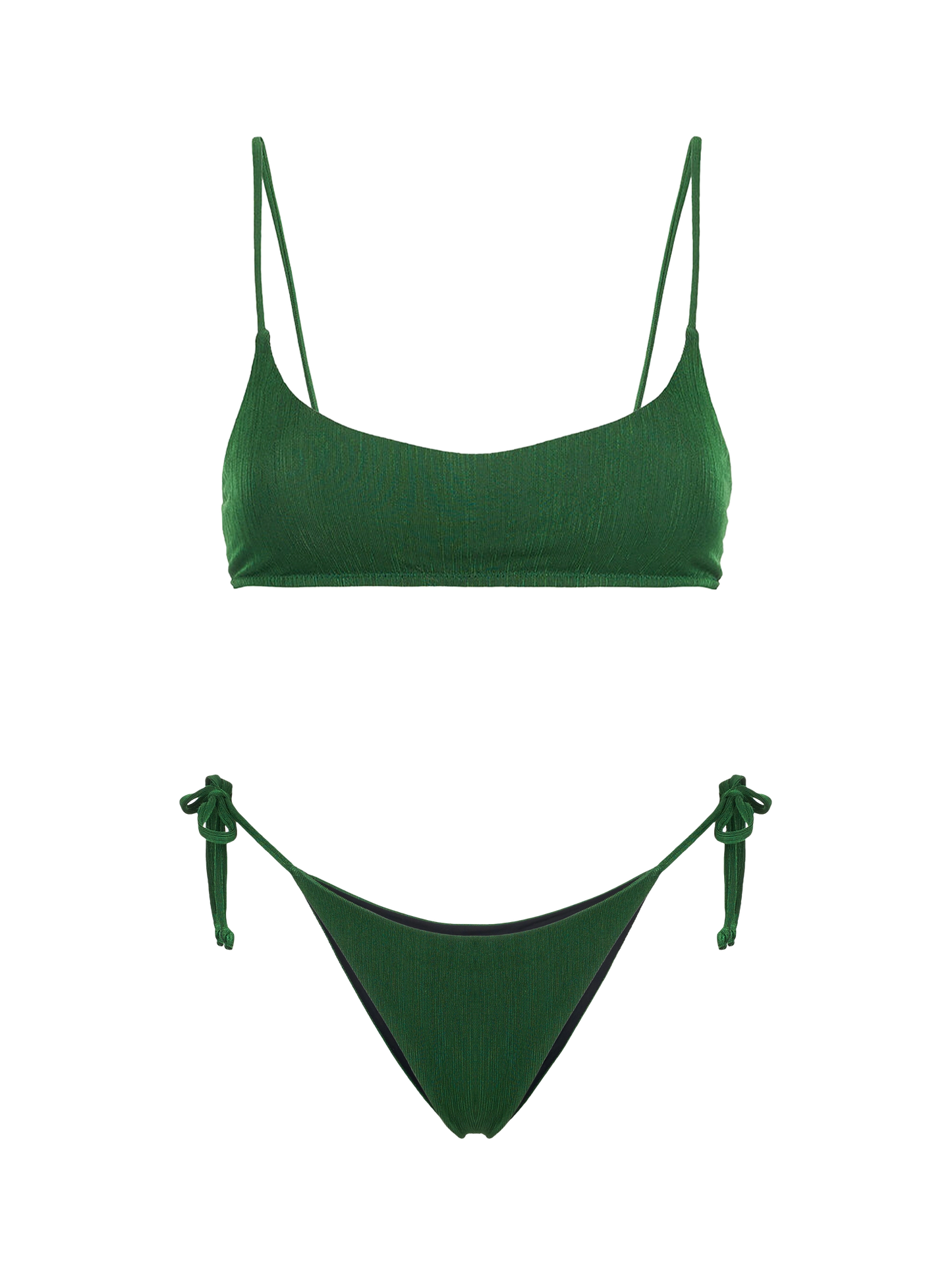 Woman green bralette bikini