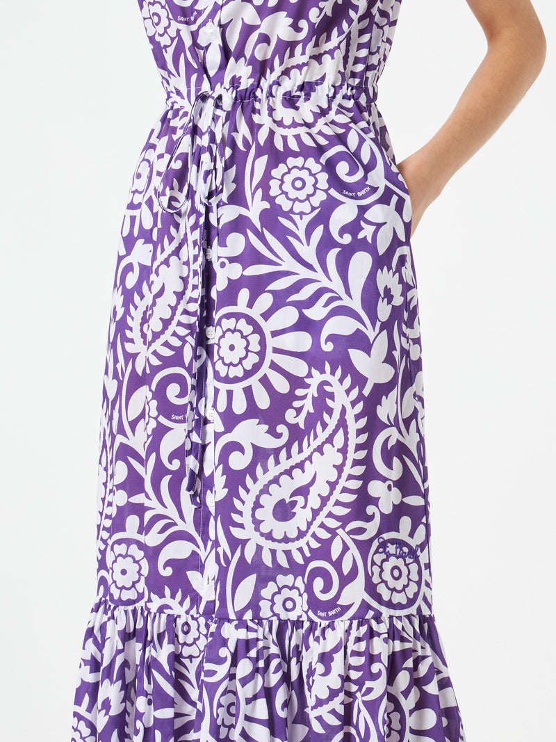 Neckholder-Kleid für Damen mit Paisley-Print