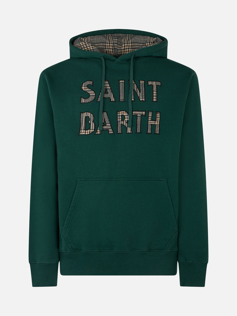 Felpa da uomo verde con patch Saint Barth