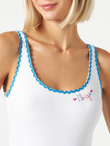 One piece swimsuit with Ibiza embroidery