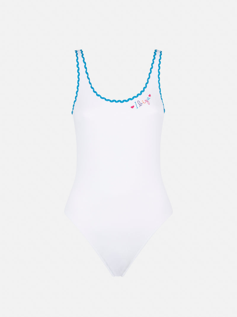 One piece swimsuit with Ibiza embroidery