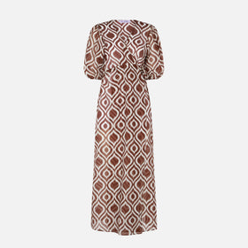 Cotton and silk long beach dress Bliss with ikat print - MC2 Saint Barth