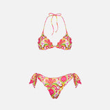 Bikini da donna a triangolo con stampa ikat