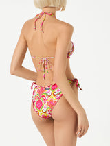 Woman swim briefs with ikat print