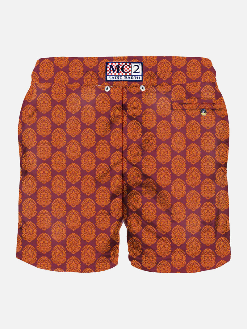 Light fabric man swim shorts Indian print