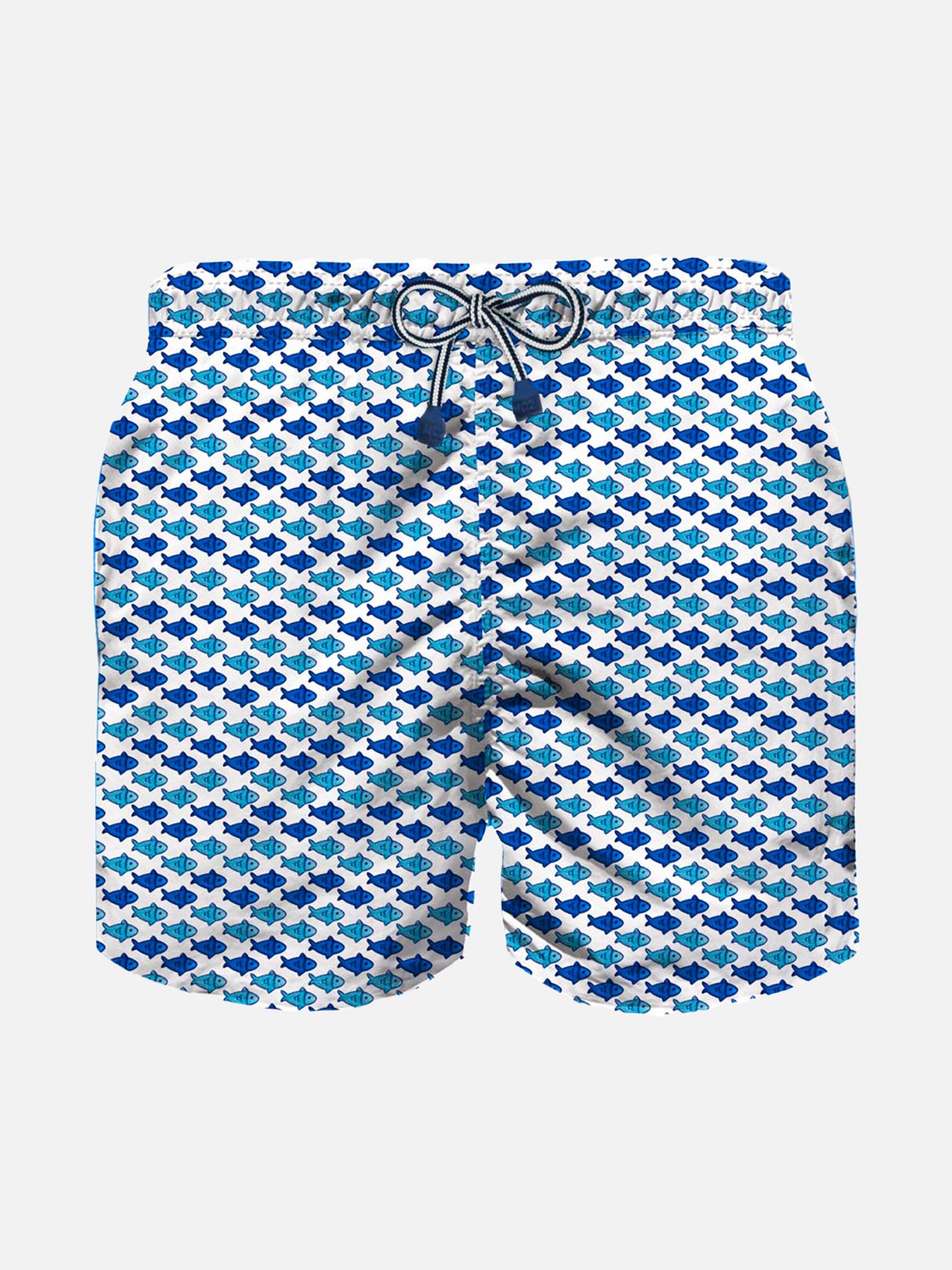 Badeshorts für Jungen aus leichtem Stoff mit Fischaufdruck