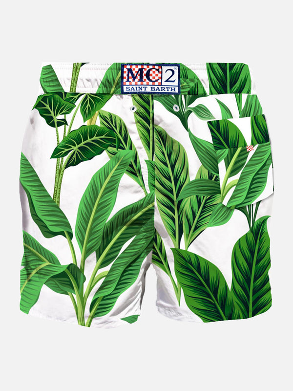 Mittellange Badeshorts für Herren Gustavia mit tropischem Print