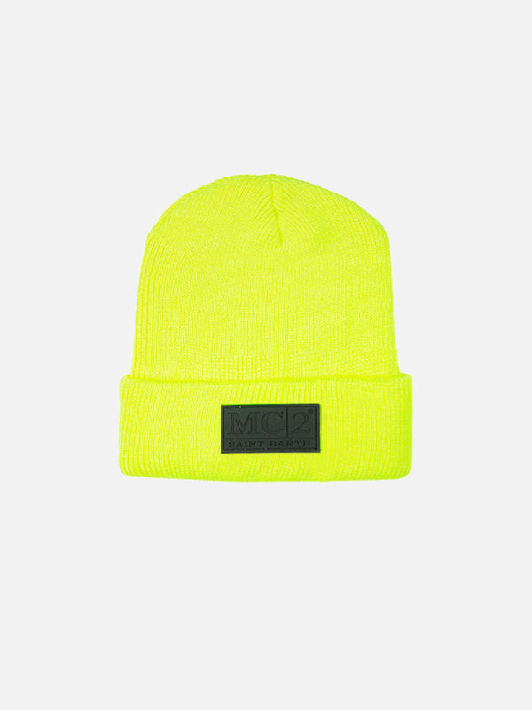 Knit fluo yellow beanie