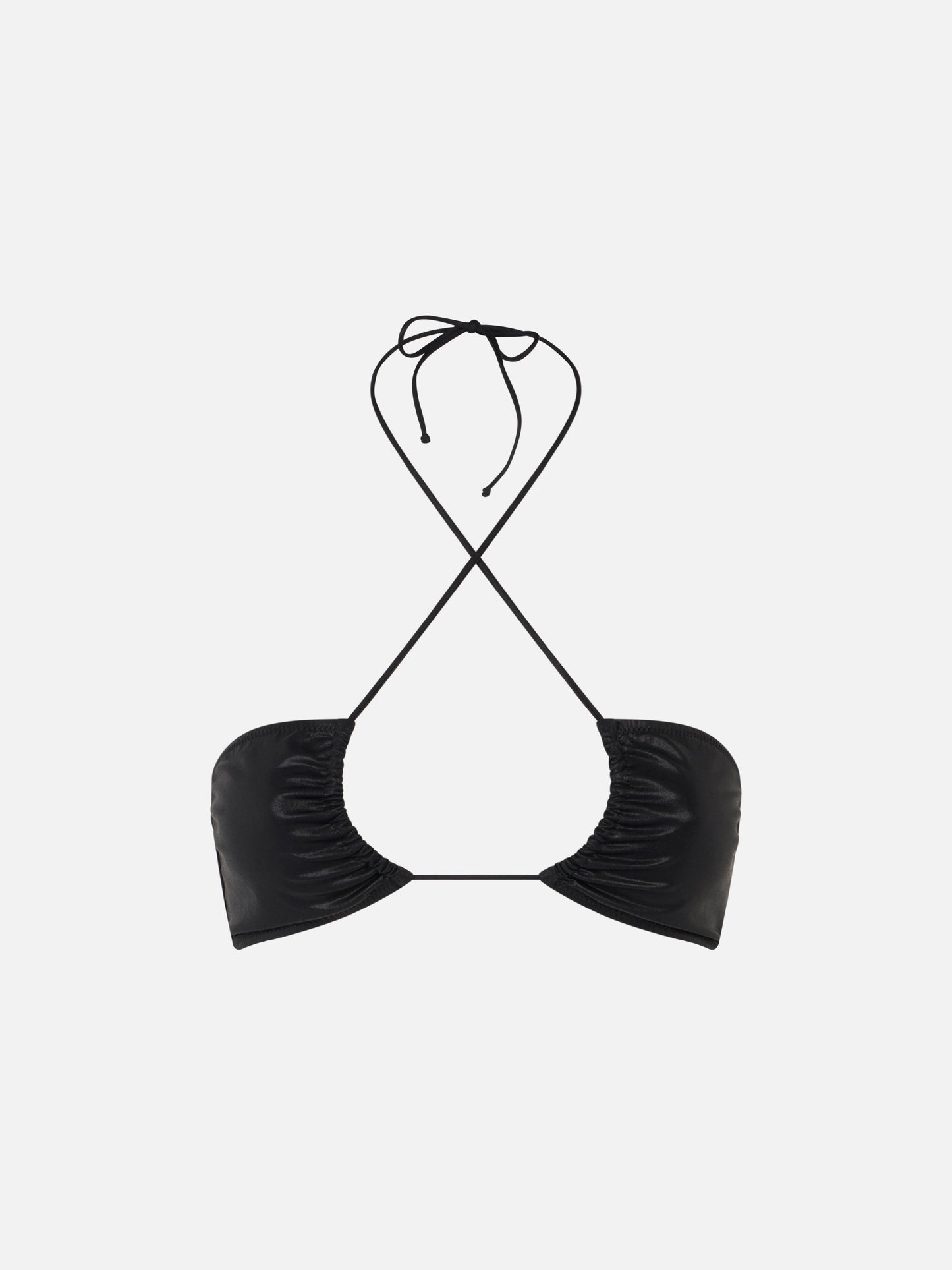 Top a fascia donna in lamina nera