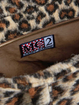 Vanity blanket shoulder bag with animalier print and fringes