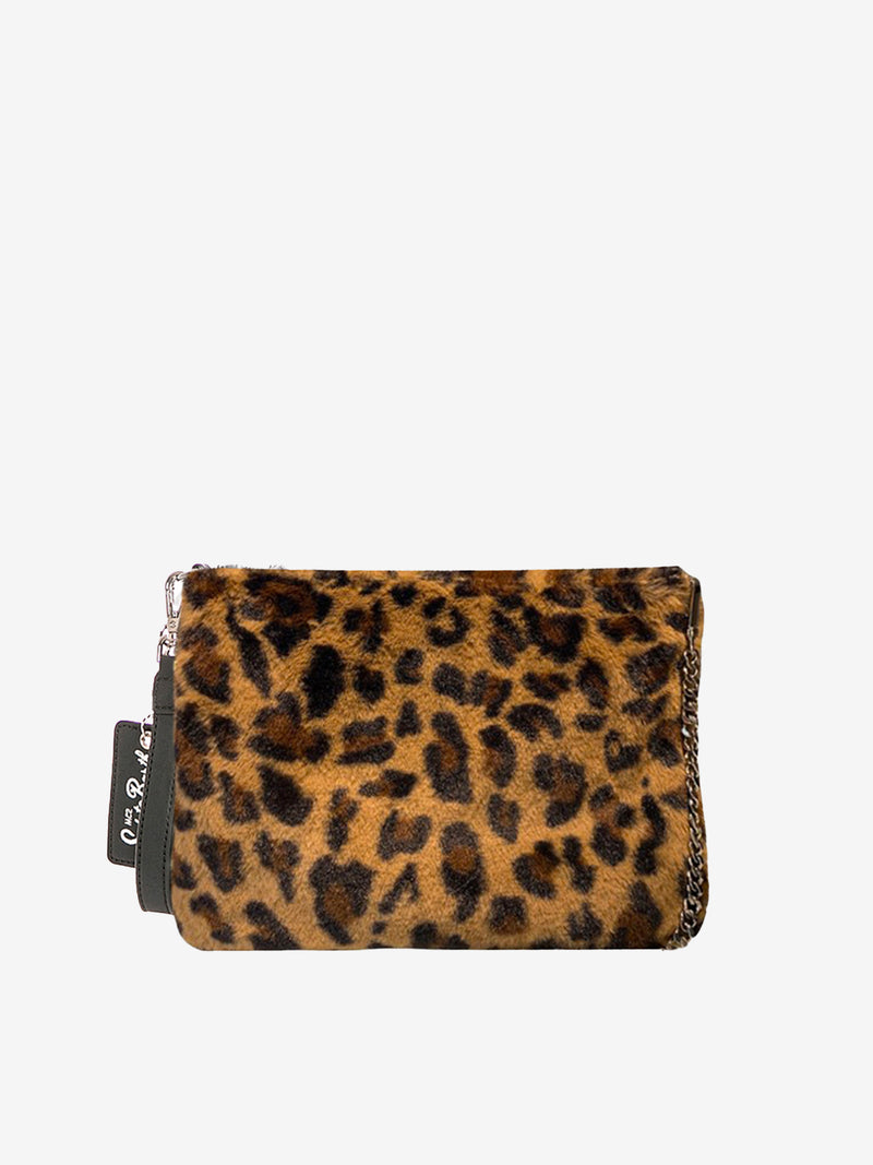 Parisienne Umhängetasche Clutch aus Wolle mit Motiv und Animal-Print