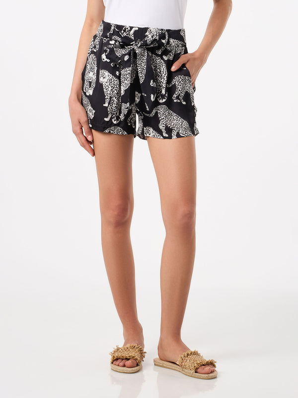 Damen-Shorts mit Tiger-Print