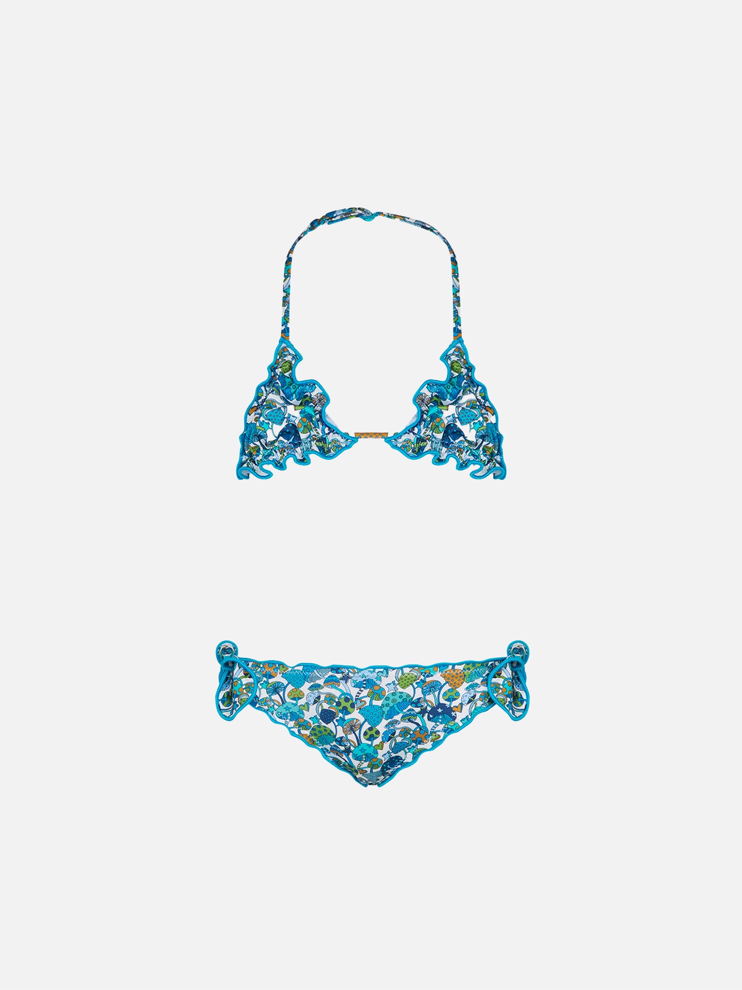 Girl triangle bikini with mushroom print | Made with Liberty fabric - MC2 Saint Barth