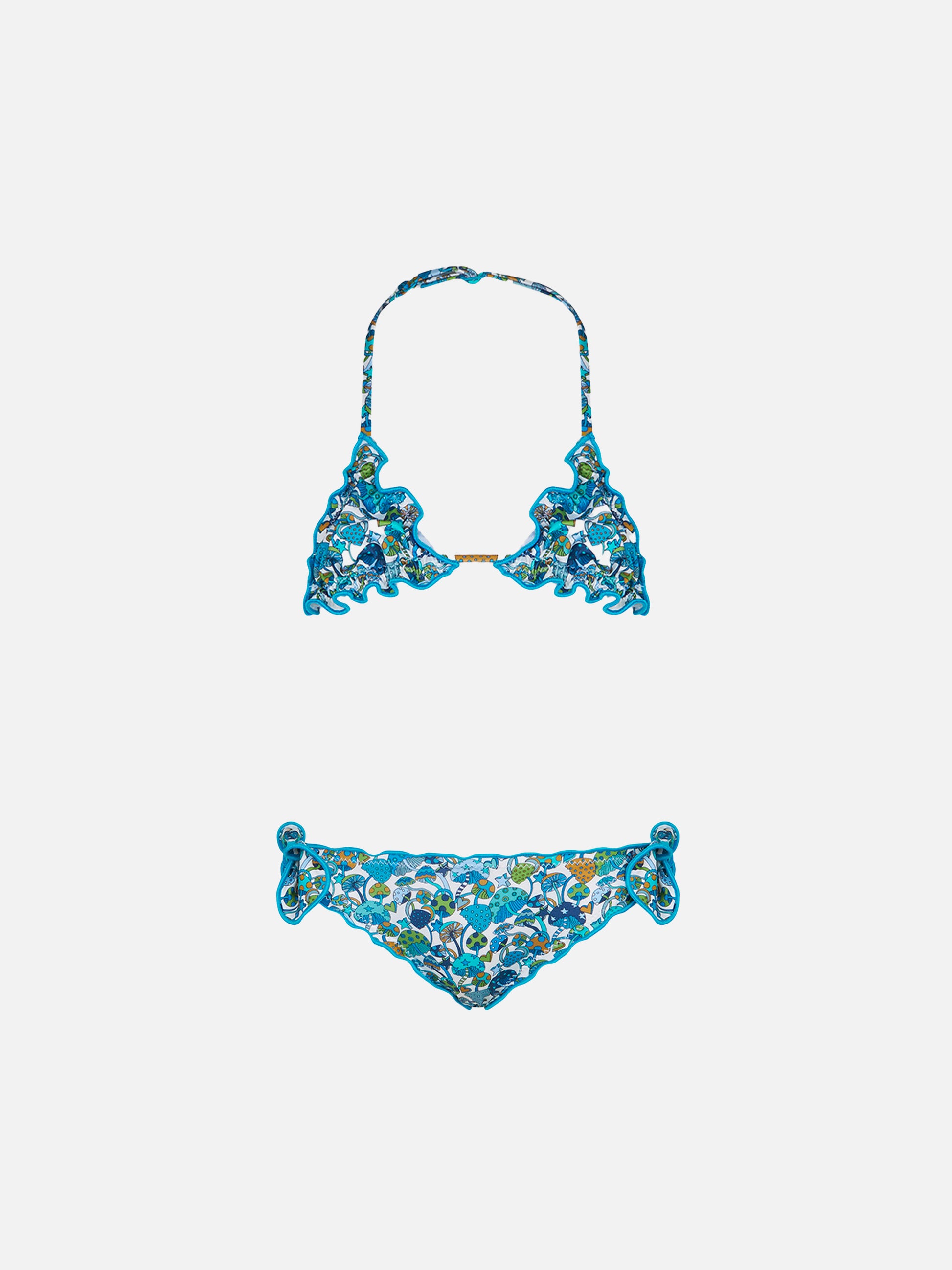 Girl triangle bikini with mushroom print | Made with Liberty fabric - MC2 Saint Barth