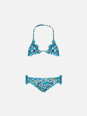 Girl triangle bikini with mushroom print | Made with Liberty fabric - MC2 Saint Barth