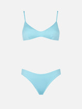 Bikini da donna a bralette colore azzurro