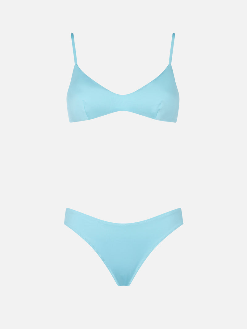 Bikini da donna a bralette colore azzurro