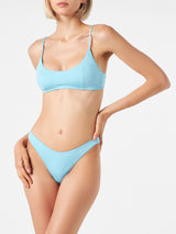 Hellblauer Bralette-Bikini für Damen