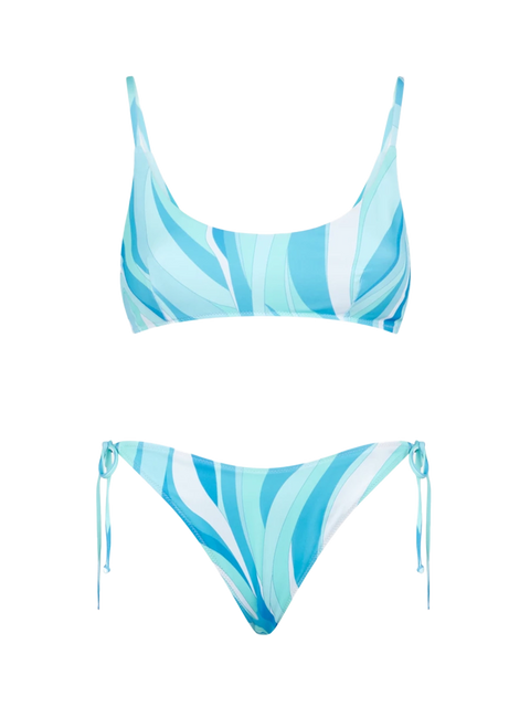 Woman bralette bikini with shape wave print - MC2 Saint Barth